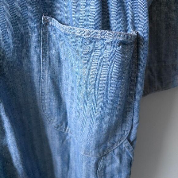 Vintage Big Mac Men's Blue Striped Denim Jacket - Picture 14 of 15